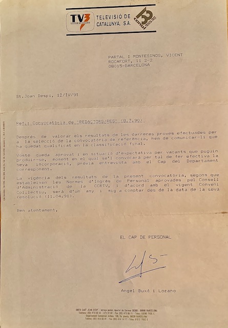 Carta de TV3
