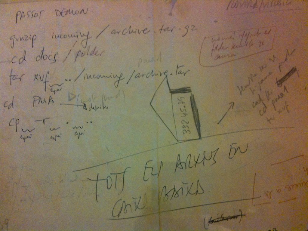 Paper amb les notes de Telnet i FTP per pujar arxius al servidor